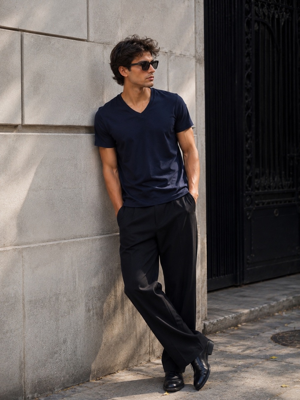 🩷Firm price🩷Kenneth Cole Dark Navy V-Neck Tee
